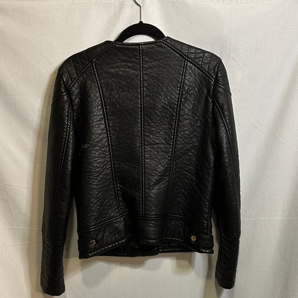 Calvin Klein Black Leather Biker Jacket - Picture 11 of 16
